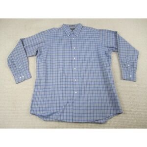 David Taylor Shirt Mens 17.5 34/35‎ Blue Casual Button Down Pocket Long Sleeve